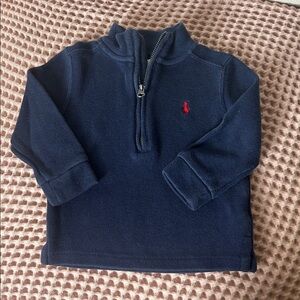 Ralph Lauren Navy quarter Zip toddler sweater